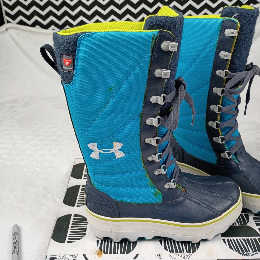 Under Armour Primaloft 200G Insulated Winter Snow Boots Blue Navy Women's 6